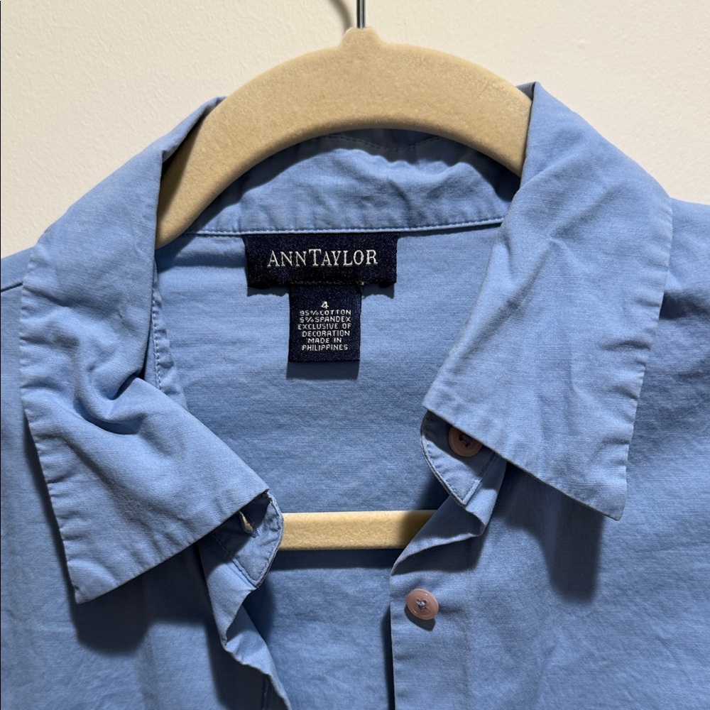 Ann Taylor Men's Casual Light Blue Button Down Shirt